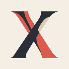 Poster - Abstract Letter X Illustration
