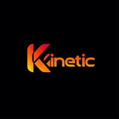 Poster - Kinetic Logo in Orange and Red on Black Background
