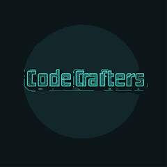 Poster - Code Crafters Logo in Neon Blue