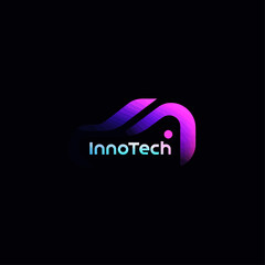 Poster - InnoTech Logo on Black, Gradient Color Scheme, Tech Branding