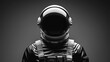 © license.media - ​Monochrome Portrait of an Astronaut in a Spacesuit, High-Tech Astronaut from the Future, Concept of Space Travel. ​