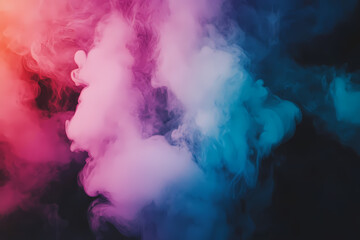 Aufkleber - Colorful Smoke Abstraction: Abstract art of vibrant colorful smoke billowing against a dark backdrop, capturing a sense of wonder and ethereal beauty.