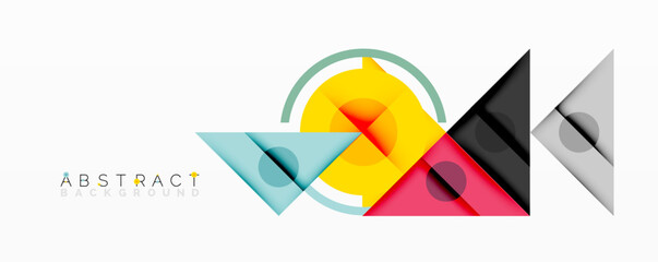 Aufkleber - Geometric shapes, vibrant colors, modern design. Overlapping elements create dynamic composition. Minimalist aesthetic, clean lines, abstract art.