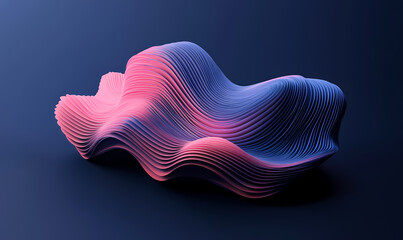 Aufkleber - Abstract Voluminous Composition: A captivating, abstract composition showcasing fluid, wave-like forms in a gradient of vibrant colors. A striking image with a modern aesthetic.