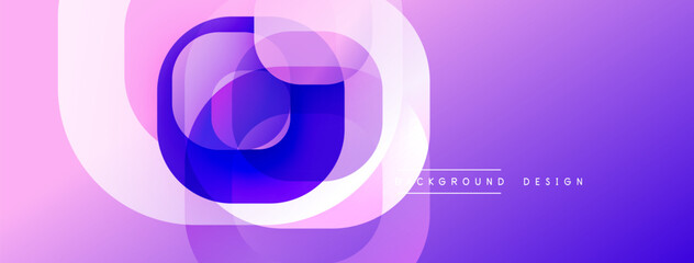 Leinwandbilder - Abstract design. Purple, blue gradients. Overlapping circles create dynamic visual effect. Modern, minimalist style. Smooth transitions, vibrant colors.