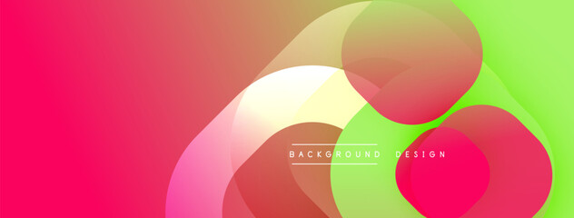 Aufkleber - Bright colorful abstract design. Overlapping circles create dynamic composition. Gradient transitions between red, orange, yellow, green hues. Modern aesthetic.