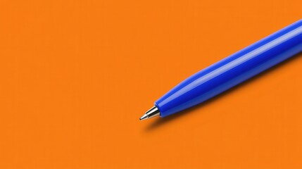 Poster - blue pen and a bright orange background.