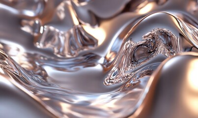 Aufkleber - Abstract silver liquid swirls, flowing, metallic texture background, design element