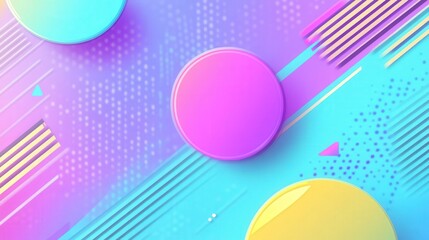 Poster - bright and dynamic abstract holographic background with neon blue, purple, pink, yellow, and mint.