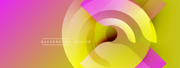 Poster - abstract colorful background. overlapping circles create dynamic composition. gradient hues blend smoothly. modern design element. vibrant visual experience.
