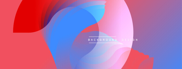 Poster - Abstract vibrant design. Overlapping translucent shapes create dynamic composition. Gradient colors blend smoothly. Modern aesthetic, perfect for backgrounds.