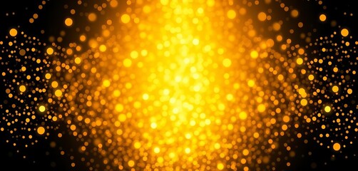 Wall Mural - Abstract gold particle backdrop, glowing dots, hi-tech mosaic border, Christmas holiday theme, widescreen, golden, shimmer