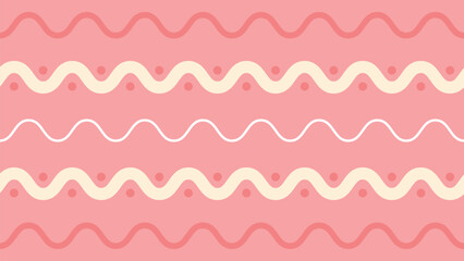 Poster - pink abstract background with cute wavy lines pattern. seamless wave pattern
