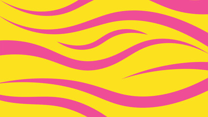 Poster - abstract yellow background with pink wave pattern