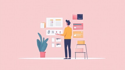 Poster - A person analyzing screens with graphics and digital information displayed