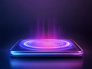 Poster - Innovative technology display futuristic setting digital artwork vibrant colors abstract perspective conceptual vision