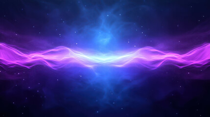 Wall Mural - Vibrant Cosmic Energy Flow with Swirling Purple and Blue Light in Dark Space Background