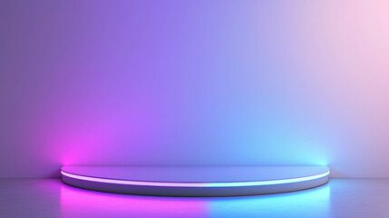 Poster - Modern minimalist stage with colorful lighting effects for artistic presentations and performances