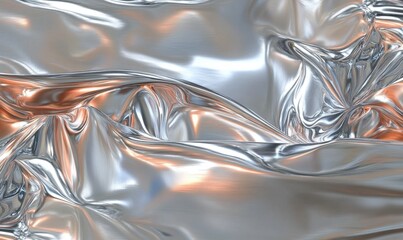 Aufkleber - Silver fabric folds, abstract background, metallic texture, design element
