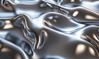 Aufkleber - Silver liquid surface texture background.  Design element
