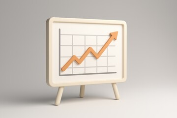 Poster - Visualizing Growth: A presentation board displays a rising line graph, a symbolic representation of success, progress, and the upward trajectory of business performance and financial gains.