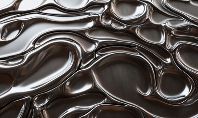 Aufkleber - Abstract metallic liquid flow texture background