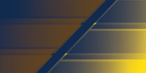 Poster - abstract modern blue and yellow wide sporty background with geometric shapes. dark blue and yellow a
