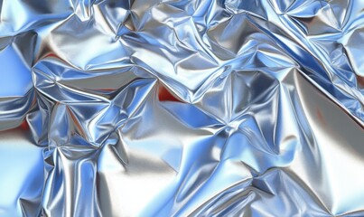 Aufkleber - Abstract silver crumpled fabric texture background