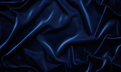 Aufkleber - Dark blue velvet fabric texture, draped folds, abstract background, design resource