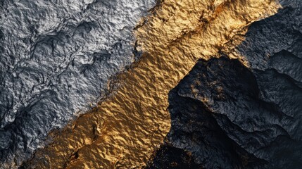 Aufkleber - A textured surface with an abstract design blending white, gold, and dark gray hues, evoking bold contrasts and modern artistic expression. Concept: Abstract Design, Textured Art, Color Contrast