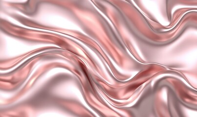 Aufkleber - Rose gold fabric texture, flowing waves, elegant background, design use
