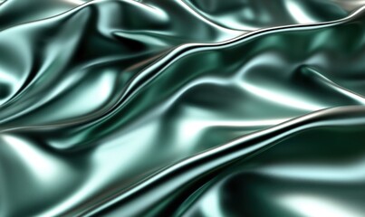Aufkleber - Teal silk fabric folds, luxurious texture, abstract background, design element