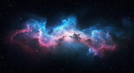 cosmic canvas: celestial dance of blues and pinks ai generated