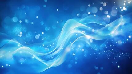Poster - Dynamic financial chart with fluctuating graphs and glowing elements on a blue background illustration
