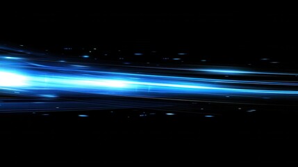 Poster - Abstract futuristic digital technology background featuring high-speed blue light lines and glowing effects. The dynamic design represents data transfer and high-tech innovation in motion, resembling