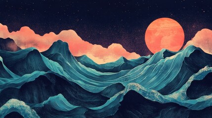Poster - negative space illustration background illustration