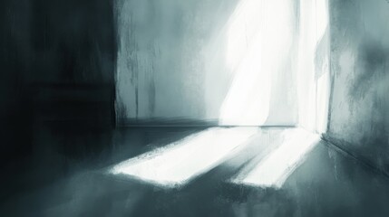 Poster - white wall with soft light streaks and shadow. illustration