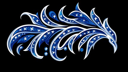 Poster - An abstract stylized floral ornament pattern over a black background