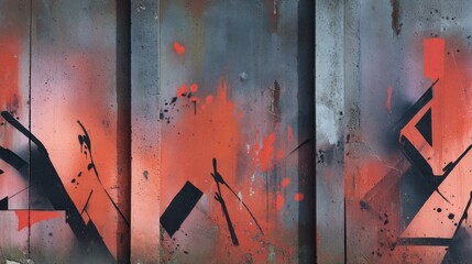 Leinwandbilder - Bright graffiti art bursts with color against a textured concrete backdrop, featuring bold patterns that highlight the creativity of urban street artists