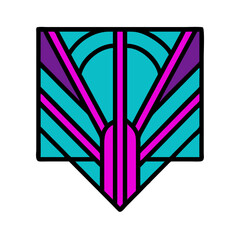 Poster - Abstract Art Deco Style Icon Graphic Vector Illustration Minimalist Design