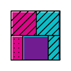 Poster - Geometric Abstract Design Bold Colors Memphis Style Background Modern Illustration