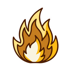 Poster - Cartoon Fire Flame Vector Illustration On Black Background For Design Elements