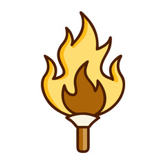 Poster - Stylized Torch With Golden Flames Symbolizing Light And Hope Isolated On Black