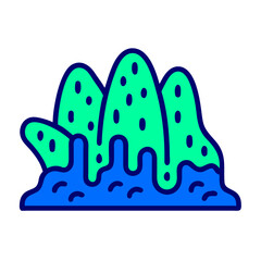 Poster - Abstract Underwater Coral Reef Vector Illustration Isolated On Black Background For Design