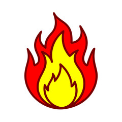 Poster - Illustration Of A Bright Flame With Red And Yellow Tones On Black Background