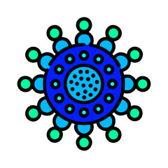 Poster - Abstract Circular Design With Vibrant Blue And Green Color Palette Isolated