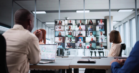 Poster - Multicultural Business Team Collaborating Online