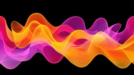 Poster - Abstract wave of colorful lines representing dynamic energy flow in a visually engaging infographic element