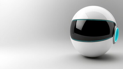 Poster - Futuristic robot with white and blue colors showcasing advanced technology and design in artificial intelligence robotics