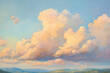 © BACKGROUND GALLERY - Puffy clouds in the pastel sky